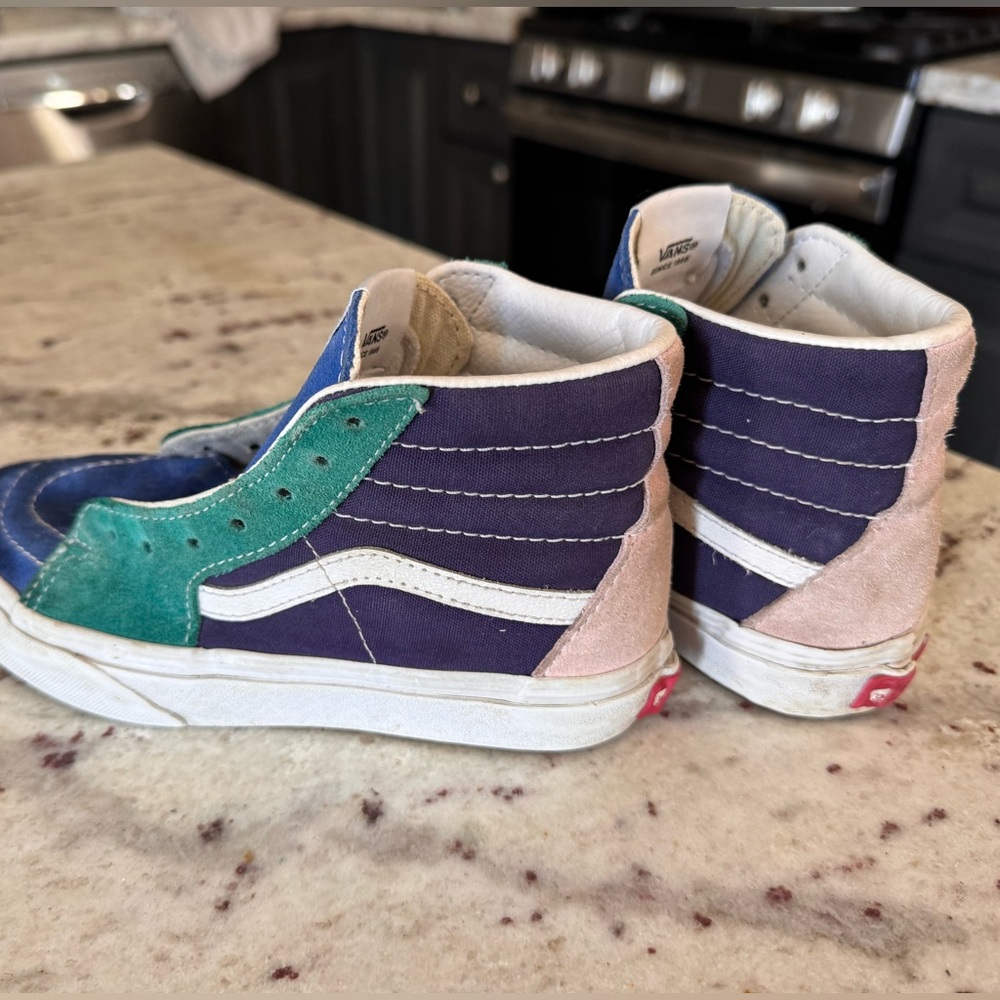 Vans sk8 high suede color block no laces